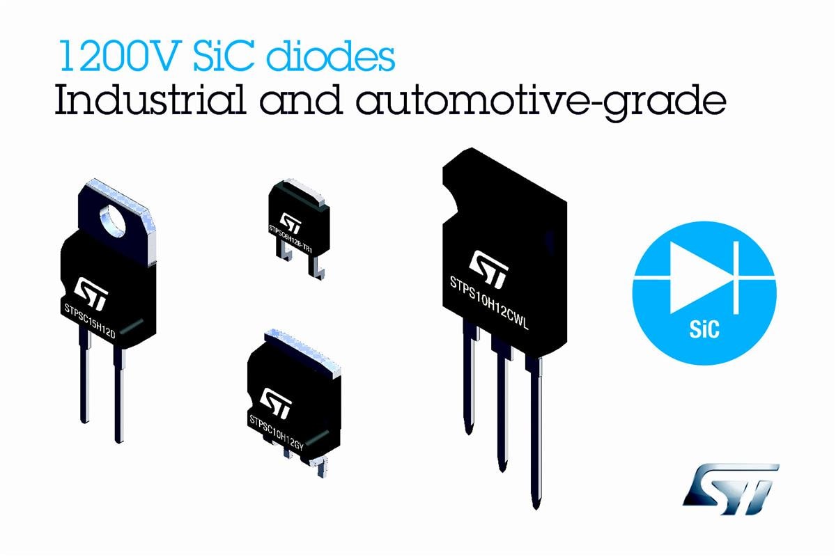STMicroelectronics STPSC 1200V肖特基碳化硅二极管